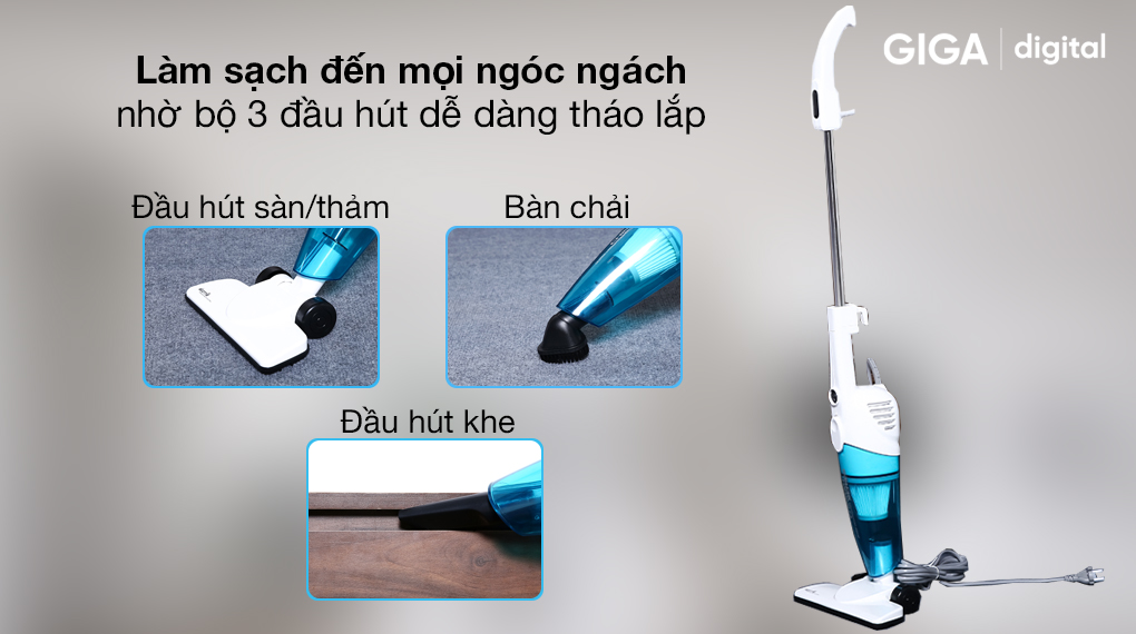 Chức năng của 3 bàn chải chuyên dụng trên Deerma DX118C